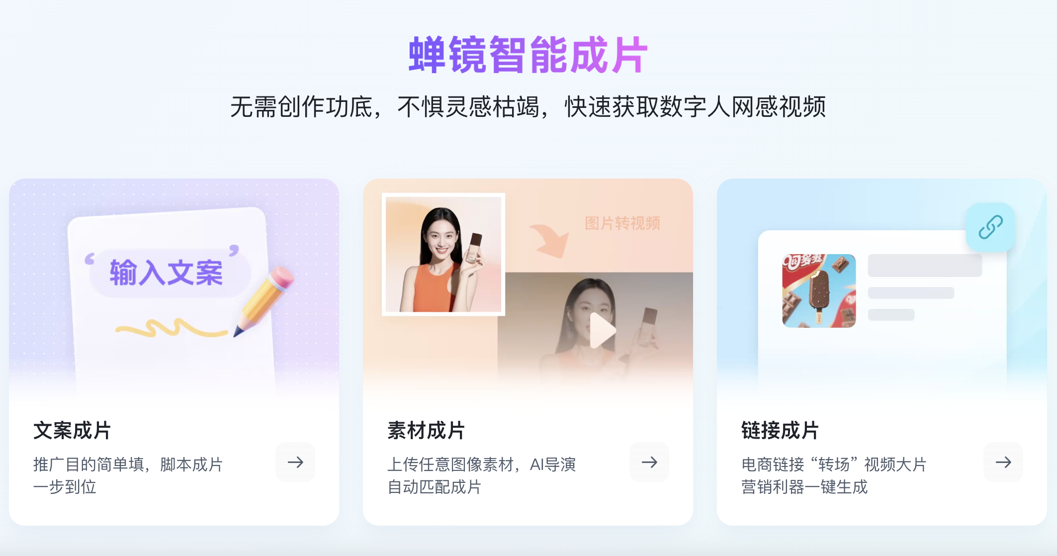 蝉镜AI一键智能成片