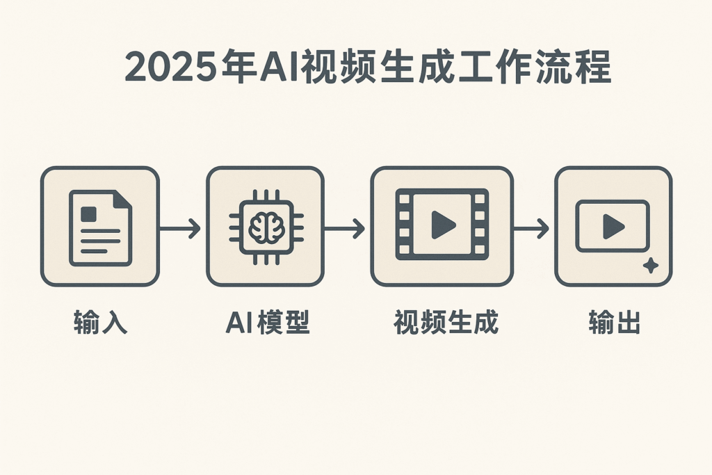 2025年AI视频生成工作流程示意图